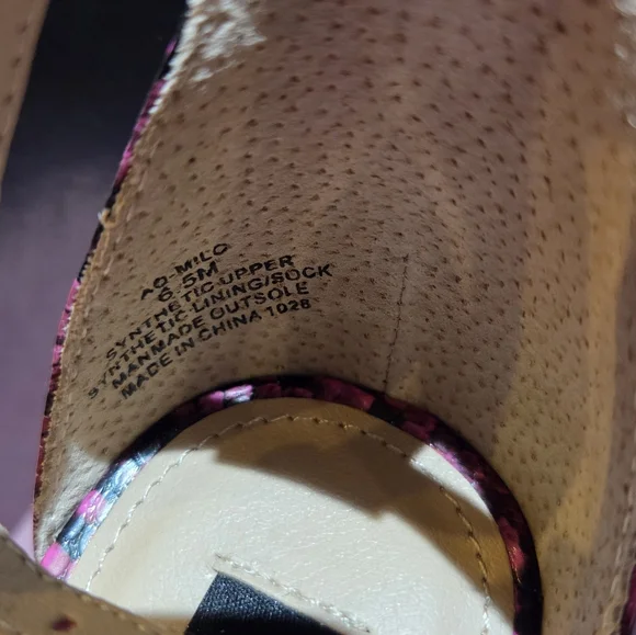 Aqua Women's Pink Snake Platform Cork Like Ankle Strap Heels, Size 6.5M - Picture 4 of 10